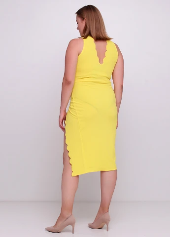 Жовтий коктейльна сукня Boohoo однотонна