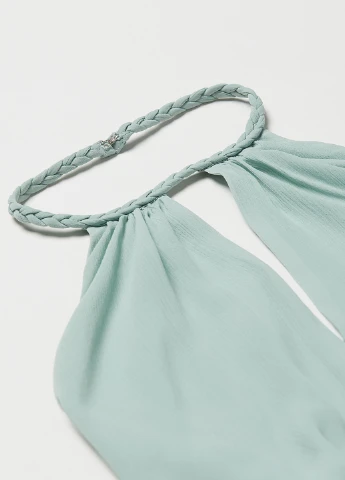 Мятное вечернее платье,бирюзовый, H&M однотонное