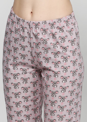 Розово-коричневая всесезон пижама (футболка, капри) Elitol