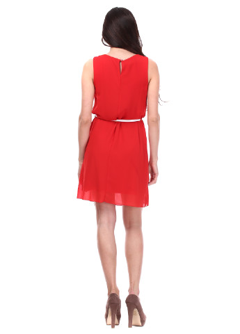 Красное кэжуал платье а-силуэт Paolo Casalini однотонное