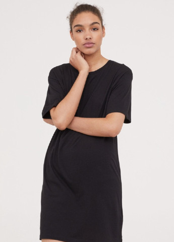 Чорна кежуал сукня сукня-футболка H&M однотонна
