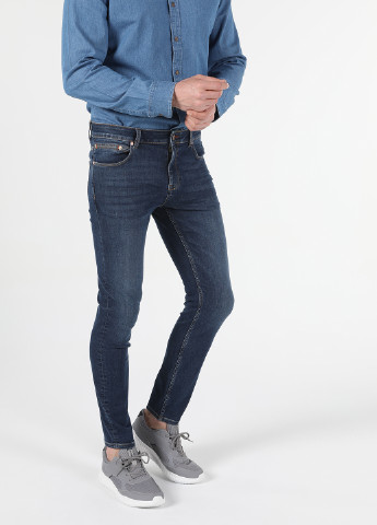 Синие демисезонные скинни, укороченные джинсы Colin's