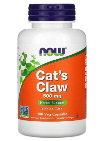 Кошачий коготь, 500 мг, Cat's Claw,, 100 вегетарианских капсул Now Foods (228292128)