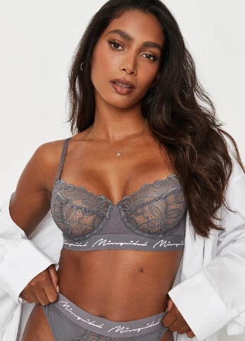 Сіро-зелений бюстгальтер Missguided з кісточками поліамід