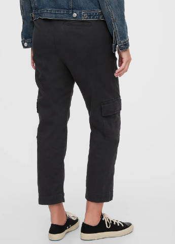 Черные кэжуал демисезонные карго, прямые брюки Gap