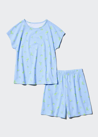 Голубой демисезонный костюм (футболка, шорты) с шортами Uniqlo