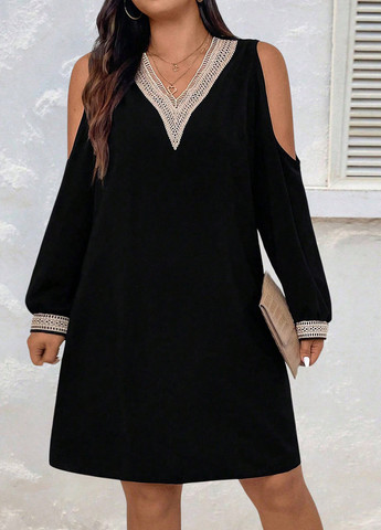 Чорна кежуал сукня а-силует SHEIN однотонна