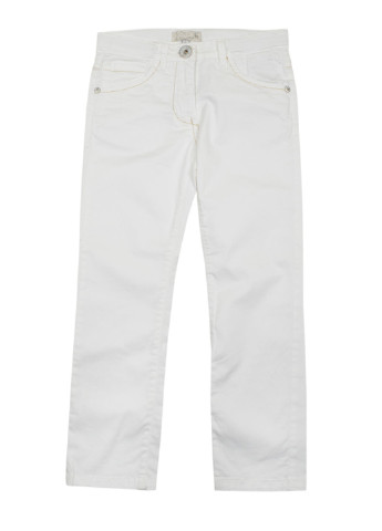 Белые кэжуал демисезонные прямые брюки CKS