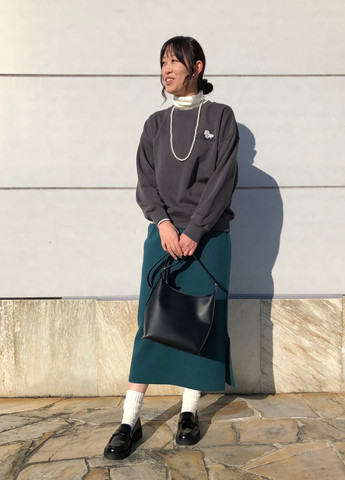 Бирюзовая кэжуал однотонная юбка Uniqlo карандаш