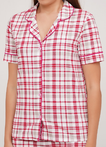 Сіро-червона всесезон піжама (сорочка, штани) рубашка + брюки Lucci