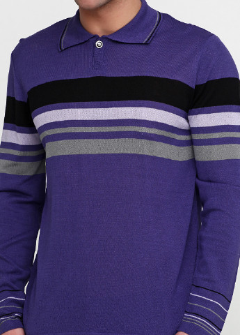 Фиолетовая футболка-поло для мужчин Folgore Milano в полоску