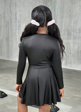 Чорний демісезонний костюм (топ, спідниця) спідничний SHEIN