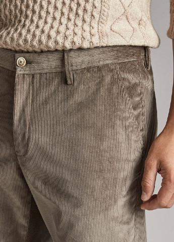 Серо-коричневые кэжуал демисезонные зауженные брюки Massimo Dutti