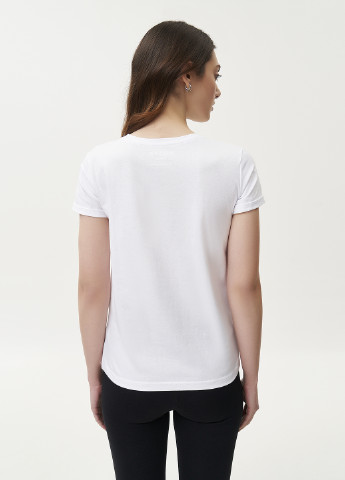 Біла літня футболка жіноча базова, рукав з підворотом KASTA design