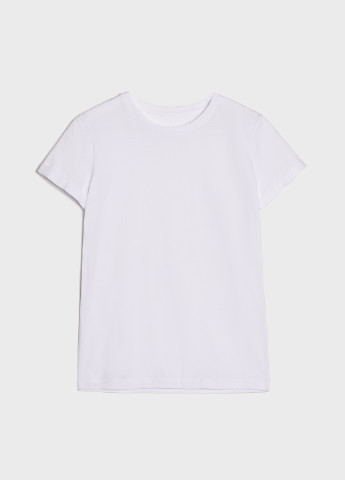 Біла літня футболка жіноча базова, рукав з підворотом KASTA design