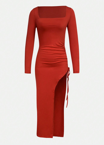 Красное вечернее платье годе SHEIN однотонное