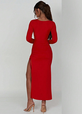 Красное вечернее платье годе SHEIN однотонное