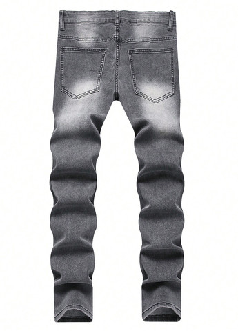 Серые демисезонные скинни джинсы SHEIN