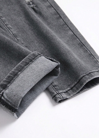 Серые демисезонные скинни джинсы SHEIN