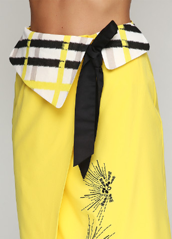 Желтая кэжуал с рисунком юбка SP8 миди