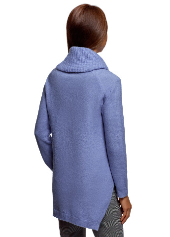Светло-синий зимний свитер хомут Oodji