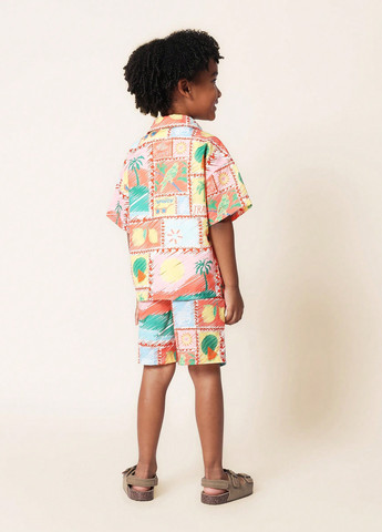 Комбінований літній костюм (сорочка, шорти) з шортами SHEIN