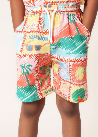 Комбінований літній костюм (сорочка, шорти) з шортами SHEIN