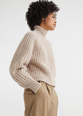 Светло-бежевый зимний джемпер зимовий H&M