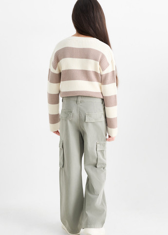 Серо-зеленые кэжуал демисезонные карго брюки C&A