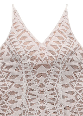 Белое кэжуал платье годе Love Triangle с абстрактным узором