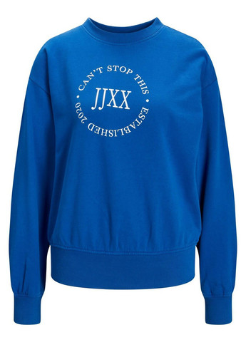 Свитшот JJXX - Свободный крой надпись синий кэжуал хлопок - (269914680)