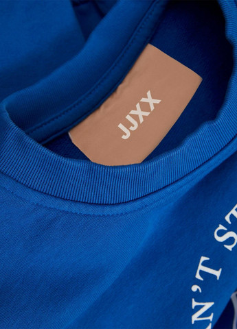 Світшот JJXX - Вільний крій напис синій кежуал бавовна - (269914680)