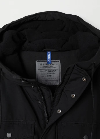 Черная демисезонная куртка H&M