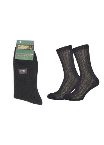 Летние мужские носки с сеткой (12 пар) Житомир однотонные чёрные повседневные
