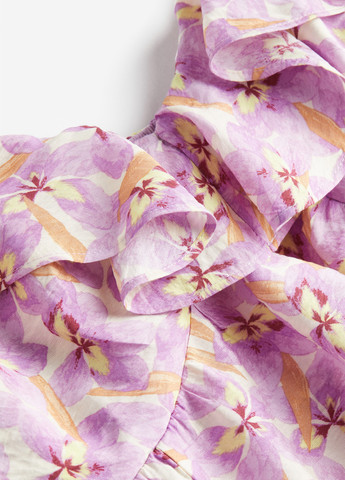 Рожево-лілова кежуал сукня H&M з квітковим принтом