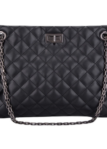 Женская классическая сумка через плечо шопер на цепочке черная NoName (251204331)