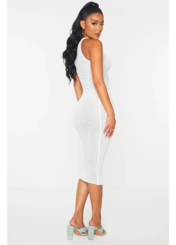Белое кэжуал платье платье-майка PrettyLittleThing однотонное