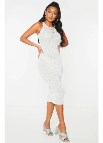 Белое кэжуал платье платье-майка PrettyLittleThing однотонное