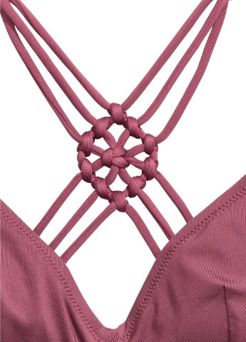 Купальный лиф H&M бикини однотонный бордовый пляжный полиамид