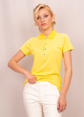 Желтая женская футболка-поло Ralph Lauren однотонная