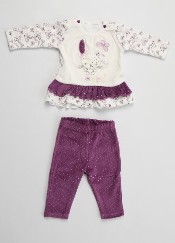 Комбинированный демисезонный комплект (платье, брюки) Фламинго