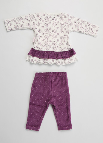 Комбинированный демисезонный комплект (платье, брюки) Фламинго