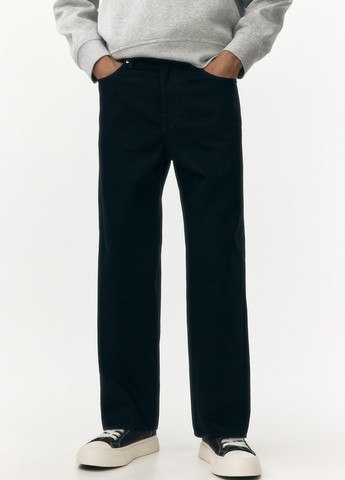 Черные демисезонные прямые джинсы H&M