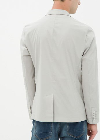 Пиджак KOTON однотонный светло-серый кэжуал хлопок