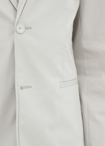 Пиджак KOTON однотонный светло-серый кэжуал хлопок