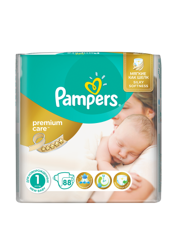 Подгузники Premium Care Newborn (2-5 кг), 88 шт. Pampers (116008766)