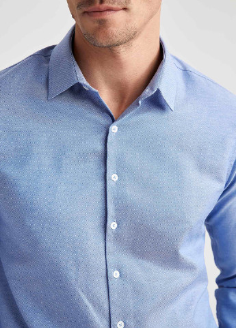 Синяя кэжуал рубашка DeFacto