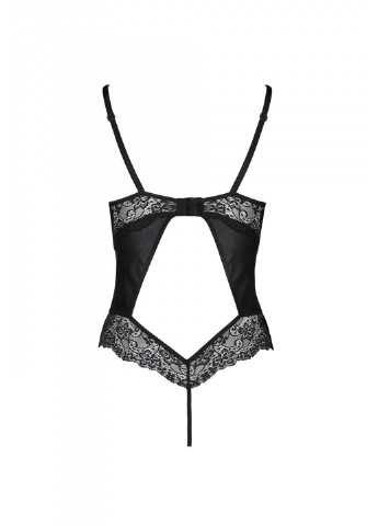 Боді з еко-шкіри та мережива Loona Body black XXL/XXXL - Passion (255459102)