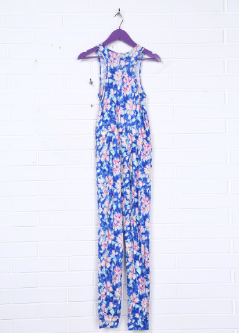 Комбінезон H&M комбінезон-брюки квітковий блакитний кежуал