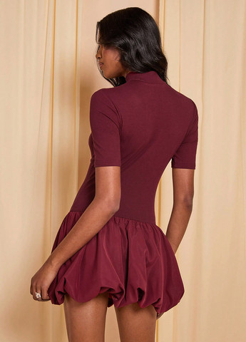 Бордова кежуал сукня балон SHEIN однотонна